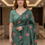Green Color Malti Thread Embroidery work Silk Saree