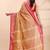 Golden earth handloom cotton saree with red heritage border