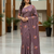 Lavender Color Malti Thread Embroidery work Silk Saree