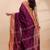 Magenta handloom cotton saree with rust heritage border