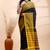 Black handloom saree with yellow traditional border & intricate weaving design