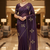 Purple Color  Embellishment work  Satin Silk Saree