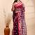 Purple & red muslin saree with delicate jamdani motifs and graceful contrast border