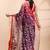 Purple & red muslin saree with delicate jamdani motifs and graceful contrast border