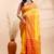 Yellow  handloom cotton saree with red traditional border & intricate weaving design