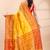 Yellow  handloom cotton saree with red traditional border & intricate weaving design