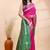 Pink and green kanjivaram silk saree