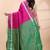 Pink and green kanjivaram silk saree