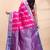 Pink and blue kanjivaram silk saree with silver zari motifs