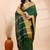 Dark green handloom cotton saree with mustard yellow heritage border