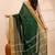 Dark green handloom cotton saree with mustard yellow heritage border