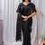 Black Color Sequins,Embroidery With Beads Work Satin Silk Saree