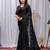 Black Color Sequins,Embroidery With Beads Work Satin Silk Saree
