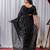 Black Color Sequins,Embroidery With Beads Work Satin Silk Saree