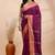 Magenta handloom cotton saree with rust heritage border