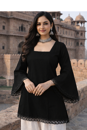 ROMAN silk blend SHORT KURTI    1