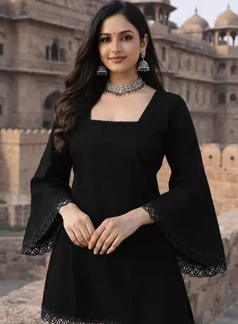 ROMAN SILK SHORT KURTI     COMFORTABLE & CHIC LOOK