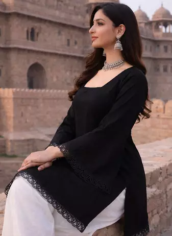 ROMAN silk blend SHORT KURTI   