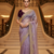 Lavender Color  Sequins and jaro Thread Embroidery Work  Satin Silk Saree