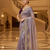 Lavender Color  Sequins and jaro Thread Embroidery Work  Satin Silk Saree