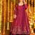 Rani pink embroidery crep fully stitched anarkali set