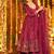 Rani pink embroidery crep fully stitched anarkali set