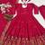 Rani pink embroidery crep fully stitched anarkali set