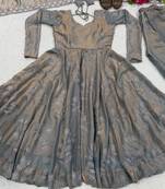 Grey embroidery fandy fully stitched anarkali set