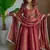 Rust embroidery cosmos fully stitched anarkali set