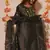 Black embroidery satin fully stitched farshi salwar suit set