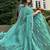 Sea green embroidery simmar silk fully stitched anarkali suit set