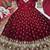 Wine embroidery fendy silk  fully stitched anarkali suit set