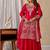 Rani pink embroidery silk fully stitched sharara palazzo suit set