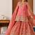 Peach embroidery crunchy silk fully stitched sharara palazzo suit set