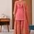 Peach embroidery crunchy silk fully stitched sharara palazzo suit set
