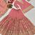 Peach embroidery crunchy silk fully stitched sharara palazzo suit set