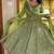 Olive green embroidery vichitra silk anarkali suit set