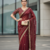 Maroon Color  jari Dori Thread Embroidery Work  Velvet Saree