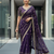 Purple Color  jari Dori Thread Embroidery Work  Velvet Saree