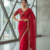Red Color  jari Dori Thread Embroidery Work  Velvet Saree