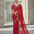 Red Color  jari Dori Thread Embroidery Work  Velvet Saree