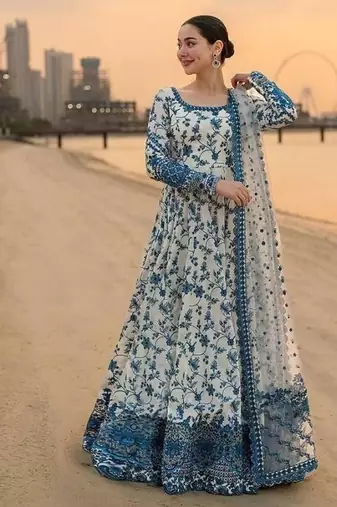 Skyburds embroidery sequence full stitched anarkali gown