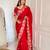 Red Color Sequins Embroidery  Work  Satin Silk  Saree