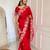 Red Color Sequins Embroidery  Work  Satin Silk  Saree