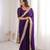 Purple Color Sequins Lace Border Work Satin Silk Saree