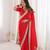 Red Color Sequins Lace Border Work Satin Silk Saree