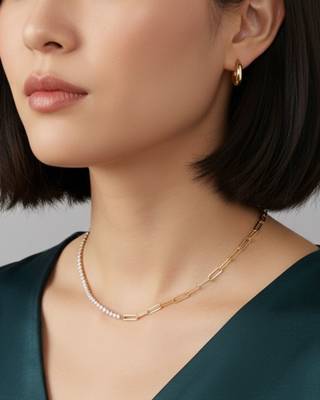 Premium Eterna Sparkle Necklace | 18K Gold Plated Anti-Tarnish Demi-Fine Sparkle Chain Jewellery 4