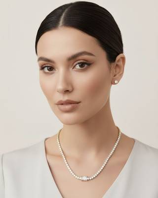 Glamora Elegant Tennis Chain 18K Gold Plated White Stone Statement Necklac 4
