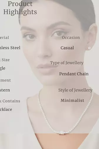 Glamora Elegant Tennis Chain 18K Gold Plated White Stone Statement Necklac