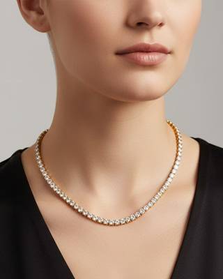 Sophias Classic Tennis Chain 3mm 18K Gold Plated Waterproof Anti Tarnish Necklace 2